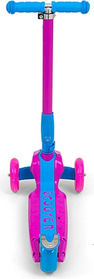 Trotinetë fëmijësh, Milly Mally Magic Scooter, 3 rrota, timon i rregullueshëm, drita në rrota, frenë e pasme, rozë/kaltër