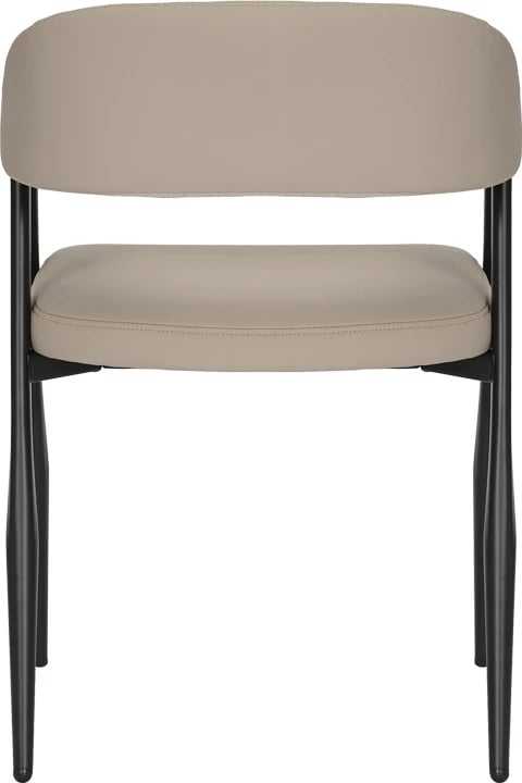 Karrige e ulët Sezan, lëkurë PU, ngjyrë gri-bezhë, 56x55x78cm