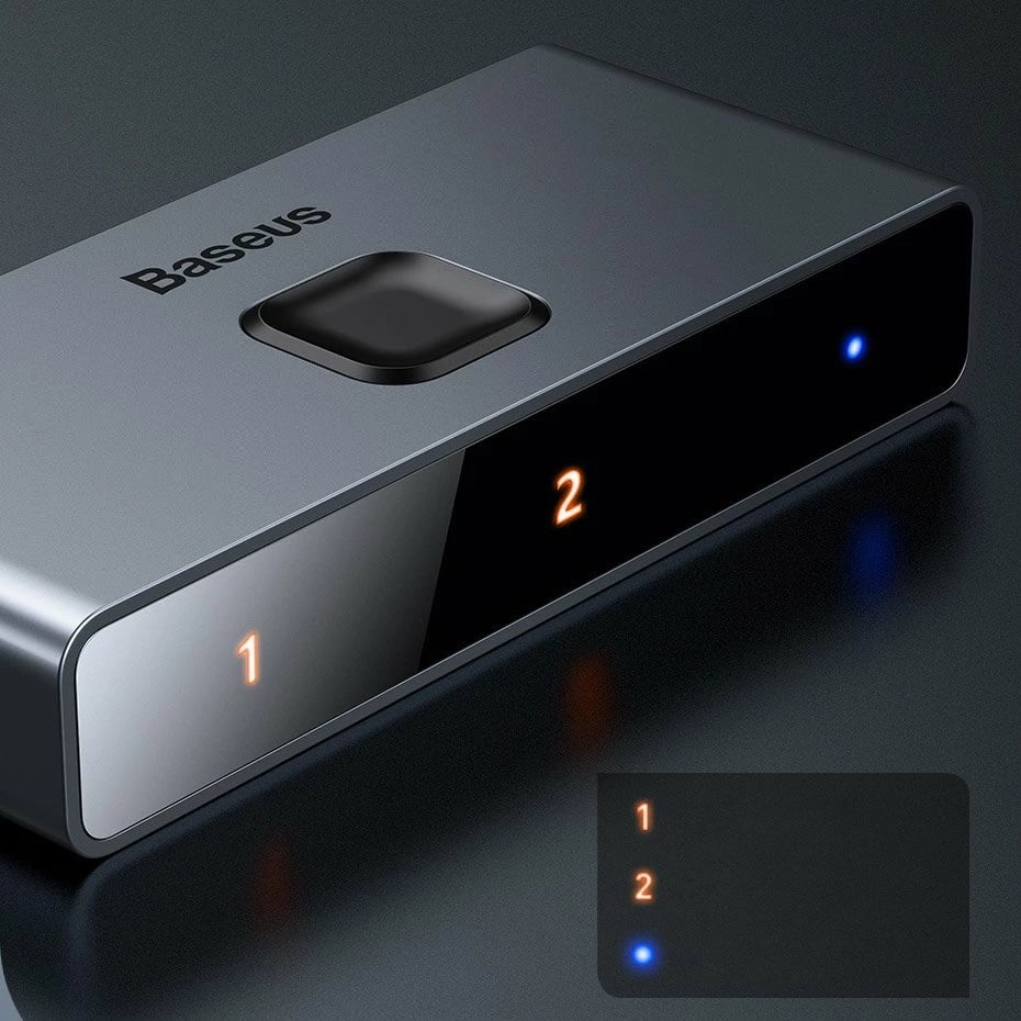 Switch HDMI Baseus CAHUB-BC0G, 2x HDMI, 4K/30Hz, Gri Switch HDMI Baseus CAHUB-BC0G, 2x HDMI, 4K/30Hz, Gri