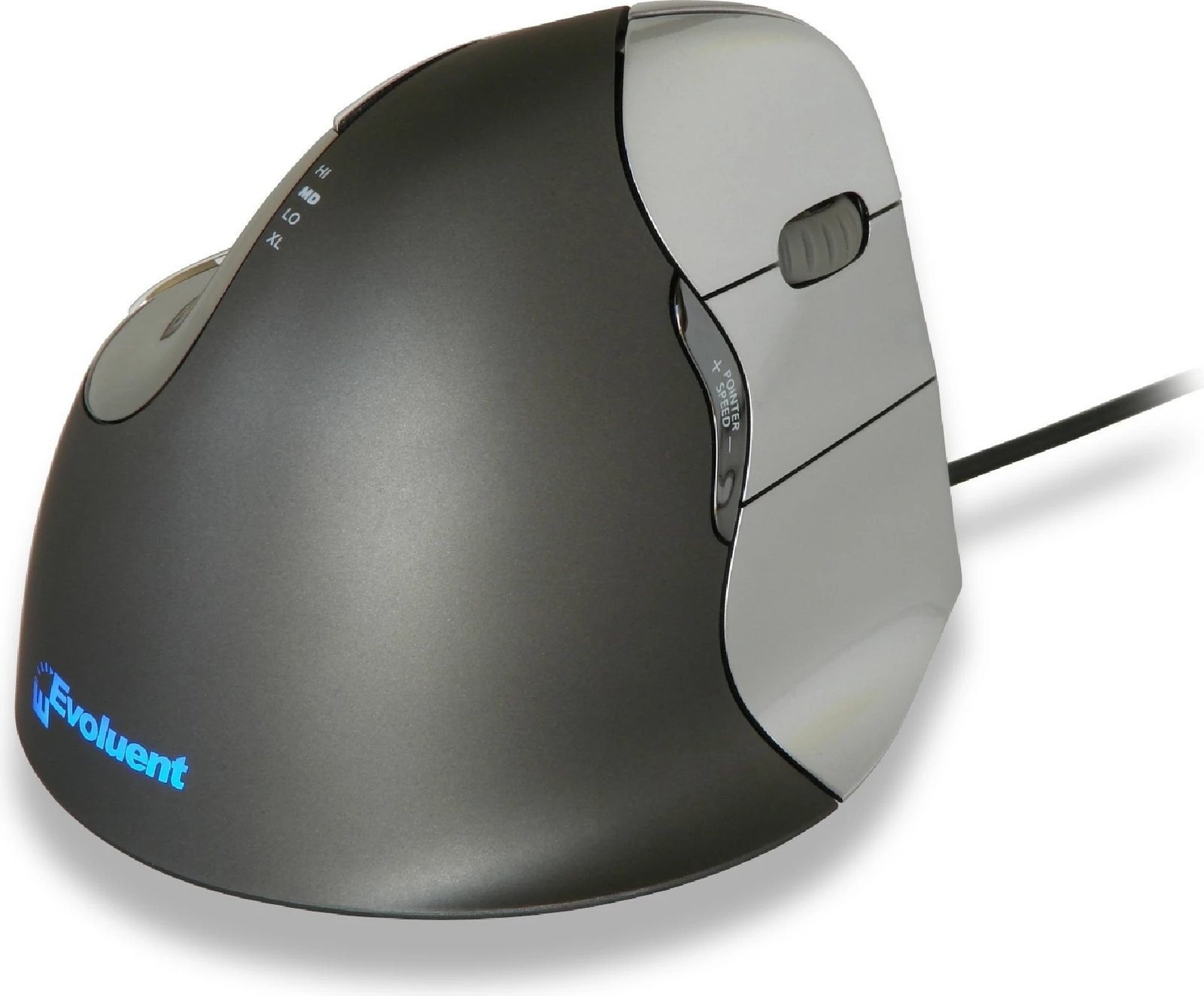 Maus Evoluent Evoluent4, 6 butona, për dorën e djathtë, zi/gri