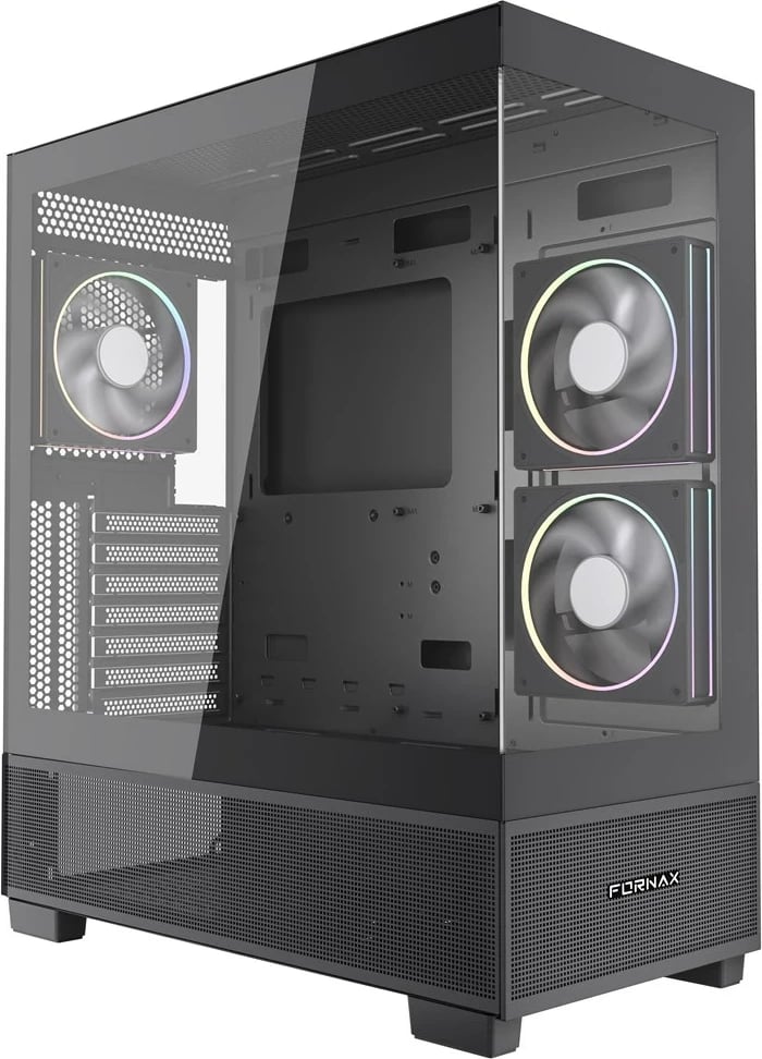 Kasë gaming Gembird Fornax X550, ATX, 2x USB 3.2, 1x USB Type-C, e zezë