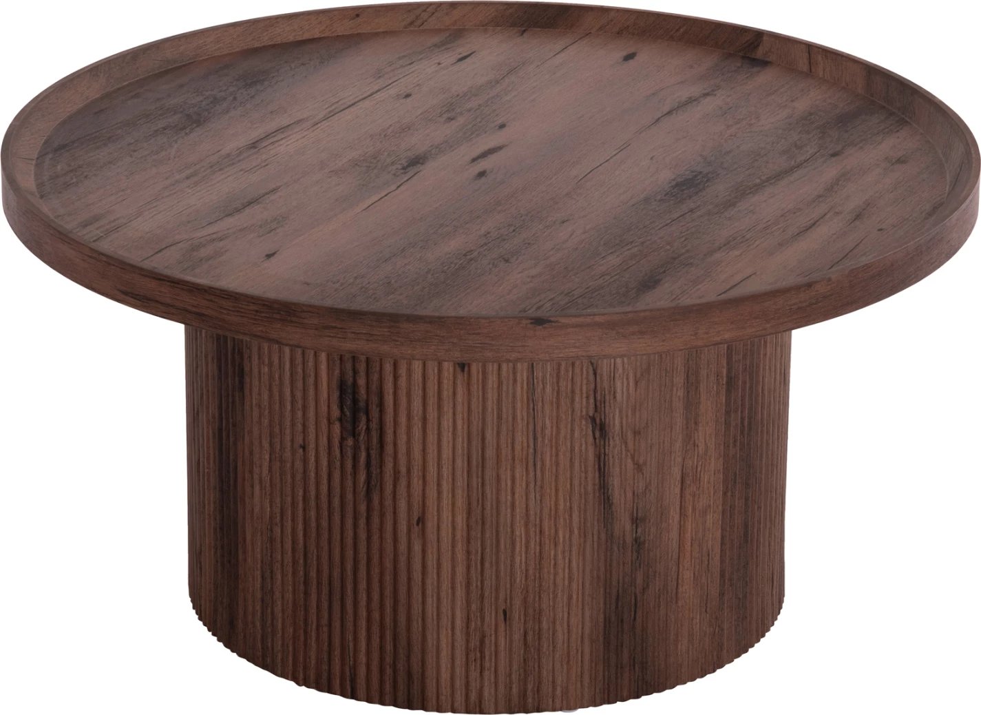 Tavolinë kafeje MARGON FH18026 MDF, ngjyrë druri kafe e errët, Φ80x40.5H cm.