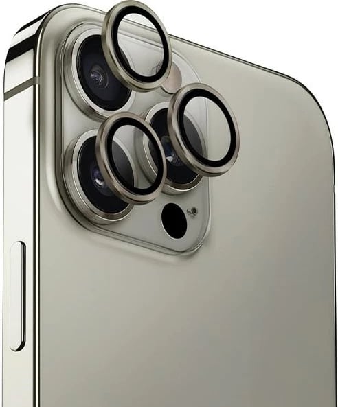 Mbështjellës alumini për lente kamere UNIQ Optix, për iPhone 16 Pro / 16 Pro Max, titanium