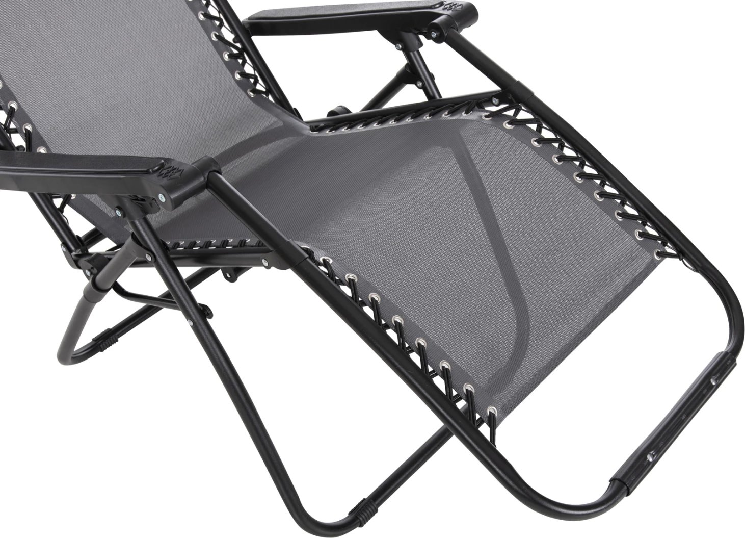 Karrige relaksuese COMPANION, tekstilene gri, metal i zi, 67x145x110cm, set prej 2 copash Karrige relaksuese COMPANION, tekstilene gri, metal i zi, 67x145x110cm, set prej 2 copash