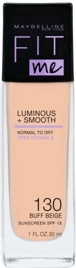 Fondatinë Maybelline Fit Me Luminous + Smooth për femra 130 Buff Beige 30ml