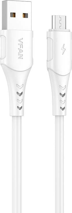Kabllo USB në Micro USB Vipfan X12MK, 1m, 3A, Bardhë