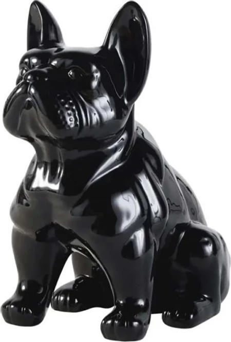 Dekor buldog, ngjyrë e zezë me shkëlqim, 19.5x14.5x23cm