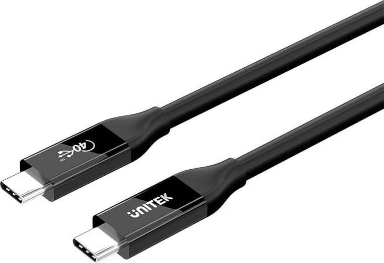 Kabëll USB-C Unitek 4.0, 100W, 40Gbps, 8K, 2m, zi
