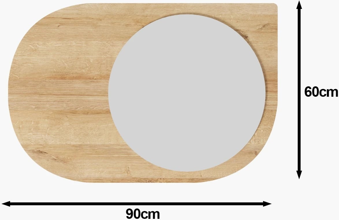 Pasqyrë dekorative Skye Decor, ngjyrë Sapphire Oak, Pubble