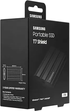 SSD i jashtëm Samsung T7 Shield 1TB, i zi