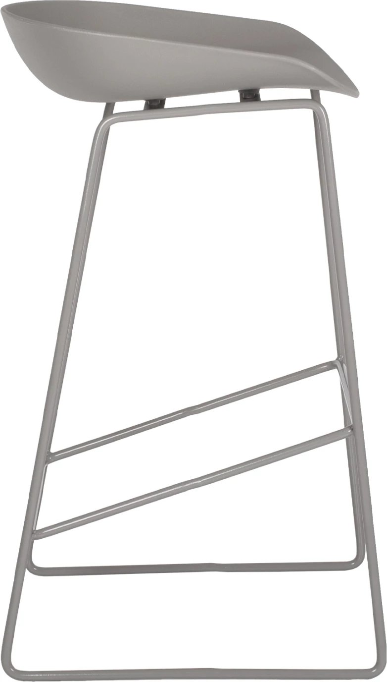 Karrige për bar metalike FH8450.10 me ulëse gri PP 47x47x83cm, set prej 2 copë