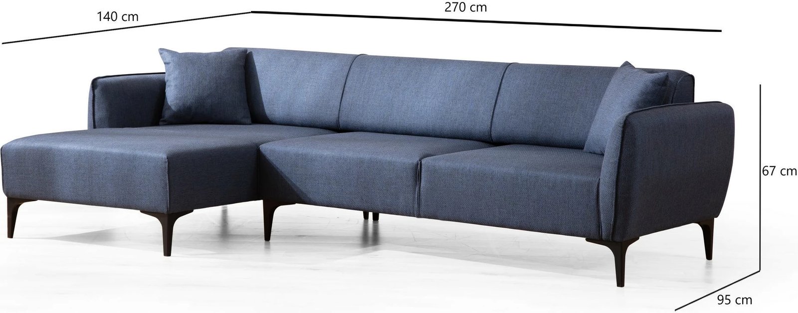 Këndore Atelier del Sofa, Belissimo, kënd i majtë, ngjyrë kaltër