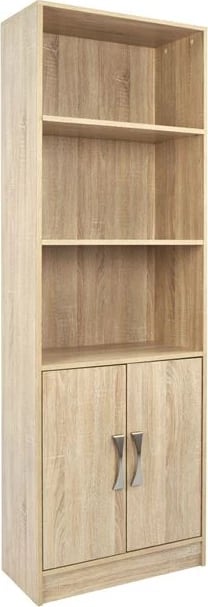 Librari melamine, ngjyrë sonama, me dorezë metalike, FH2027.03, 60x30x180 cm