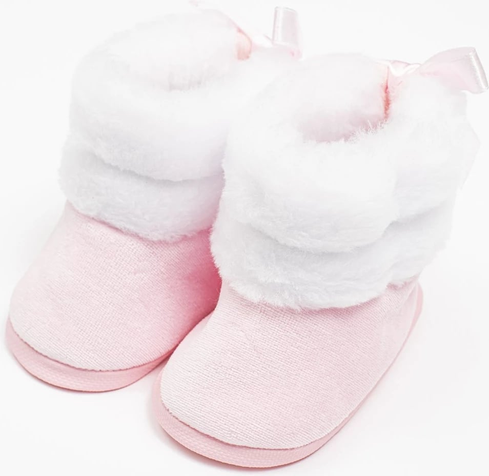 çizme dimri për bebe, New Baby, booties 0-3 muaj, gjatësi tabani 10 cm, shollë PVC pa BPA, rozë