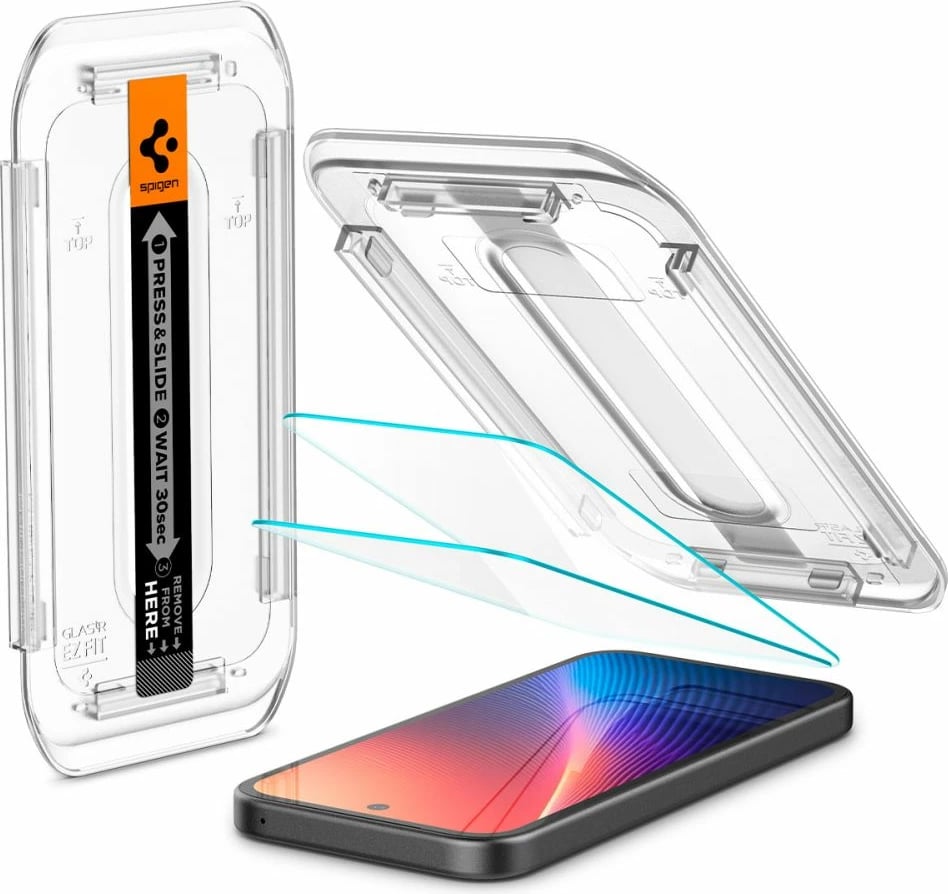 Mbrojtës ekrani Spigen Glas.TR EZ Fit për Google Pixel 9A, 2 copë, Transparent