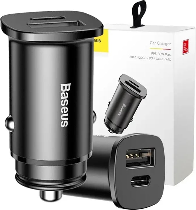 Karikues veture Baseus Square PPS QC4.0/PD3.0, 30W, USB-A/USB-C, i zi