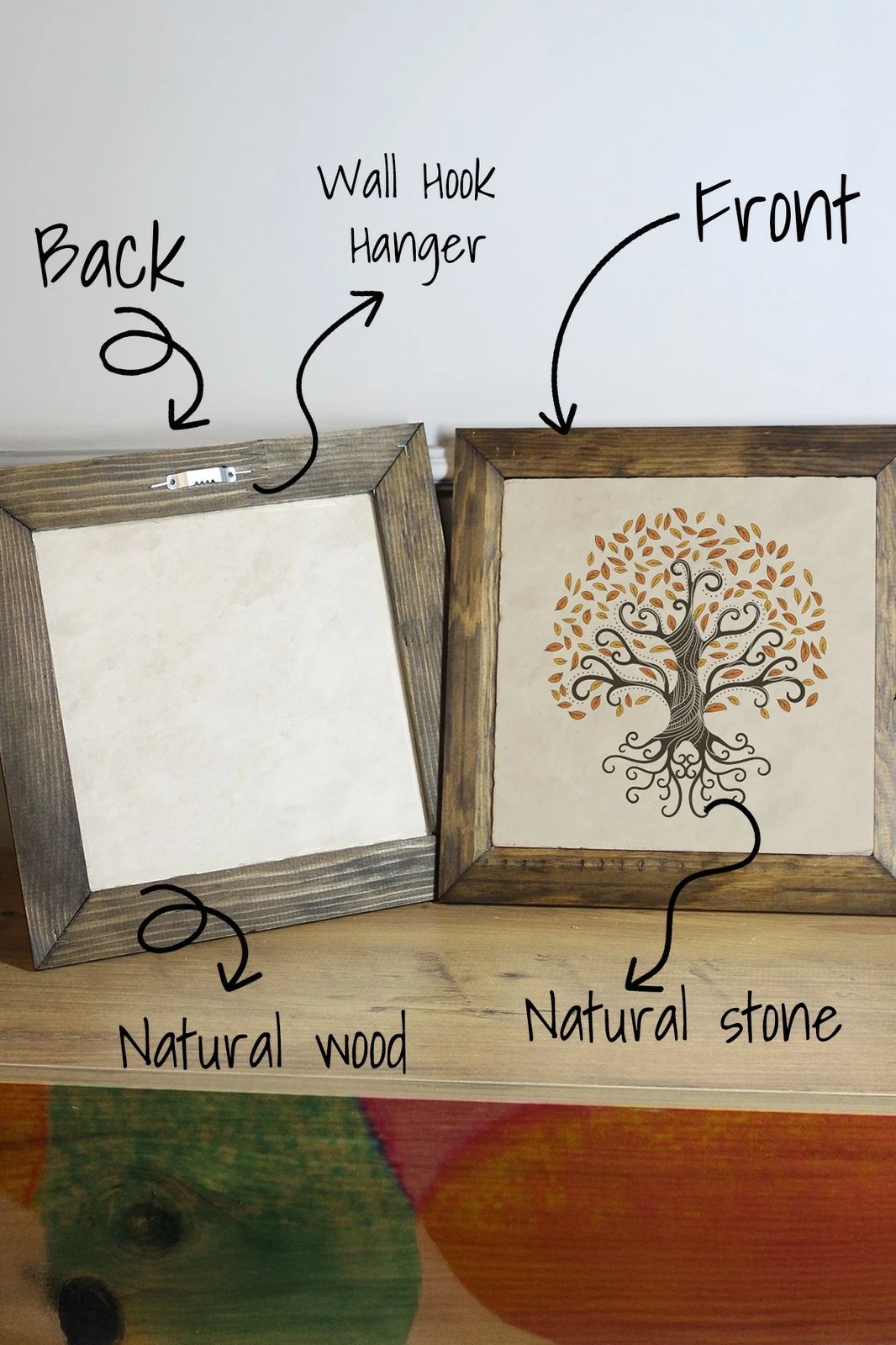 Pikturë dekorative me kornizë, Wallity, Ersytastablo2 - 26, shumëngjyrëshe, 26x26cm