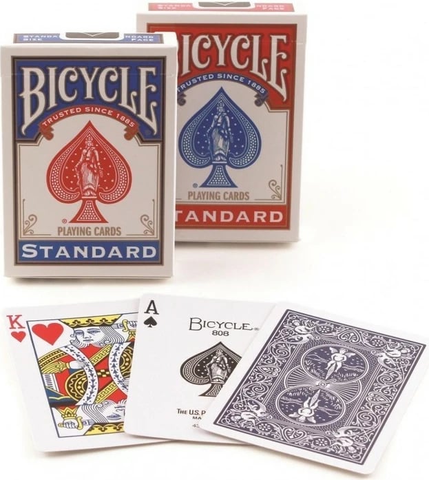 Letra loje Bicycle Rider Back Standard, 54 copë, për poker/magji, ngjyrë e kuqe ose blu