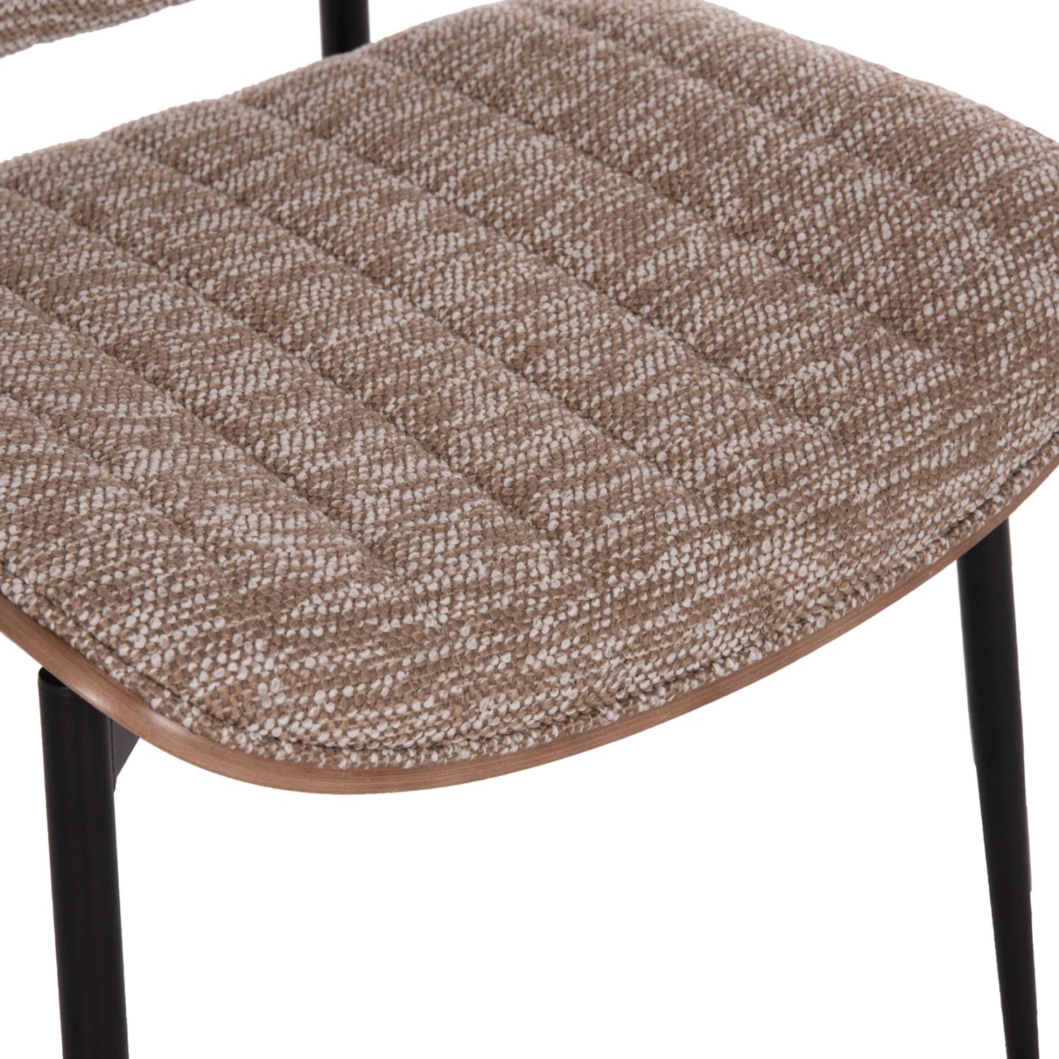 Karrige ngrënieje CONTI FH9983.01, metal i zi, material kafe, 49x56x82cm