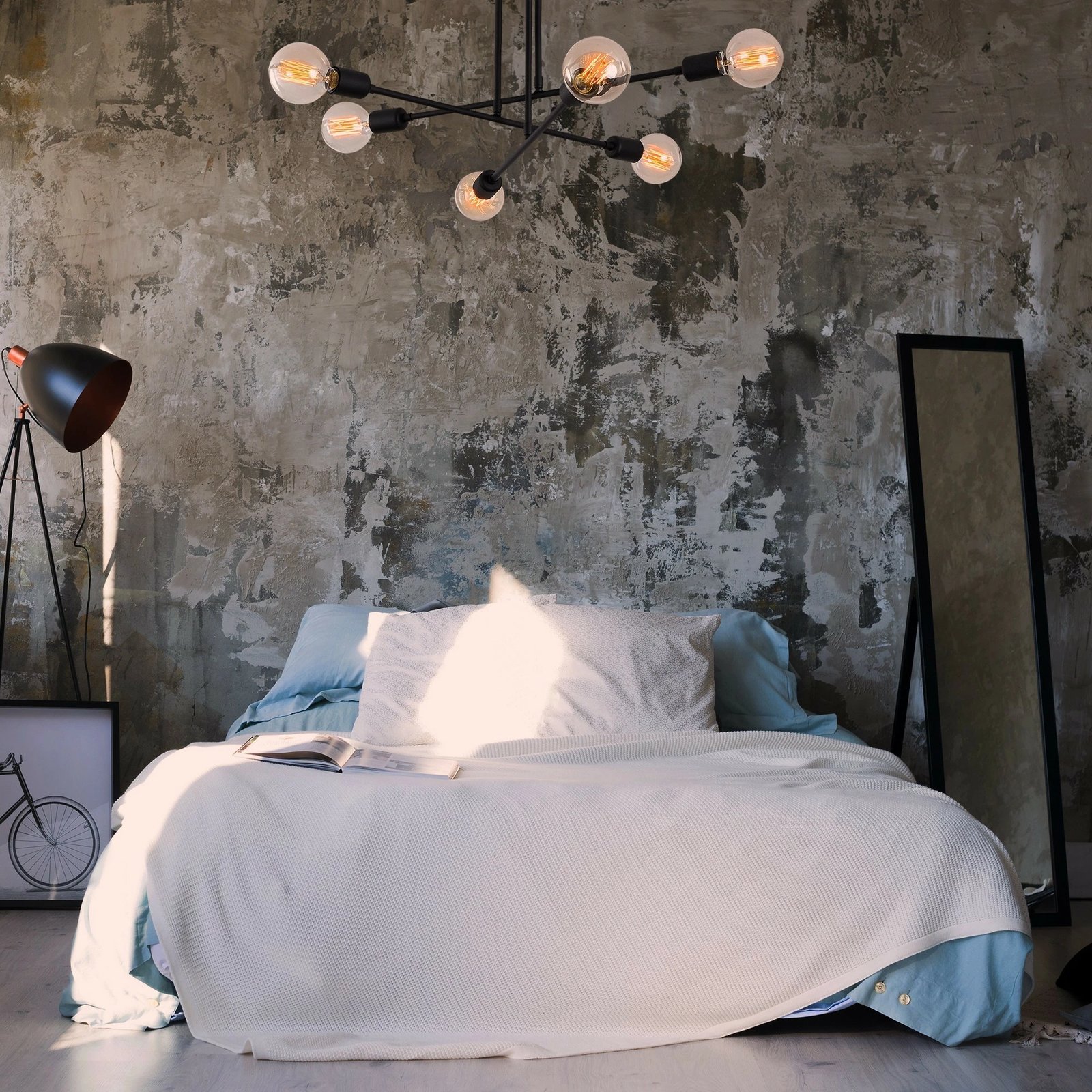 Llambë tavani Opviq, Flower - 174-AV, ngjyrë e zezë, 64x64x30 cm