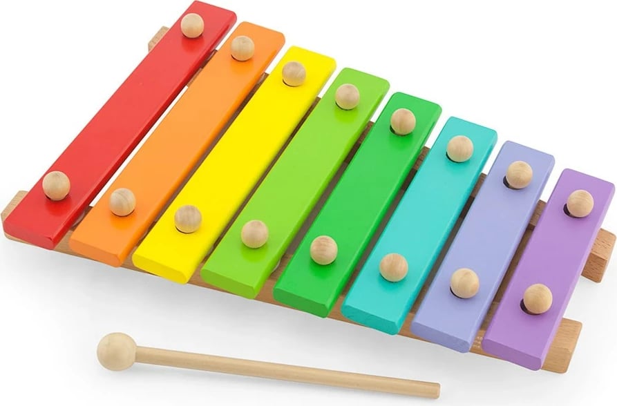 Ksilofon druri, Viga, 8 nota, 310x225x45 mm, shumëngjyrësh
