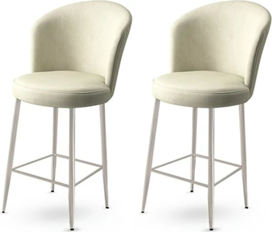 Set karrigesh për bar (2 copë), Hanah Home, Fora, krem, krom