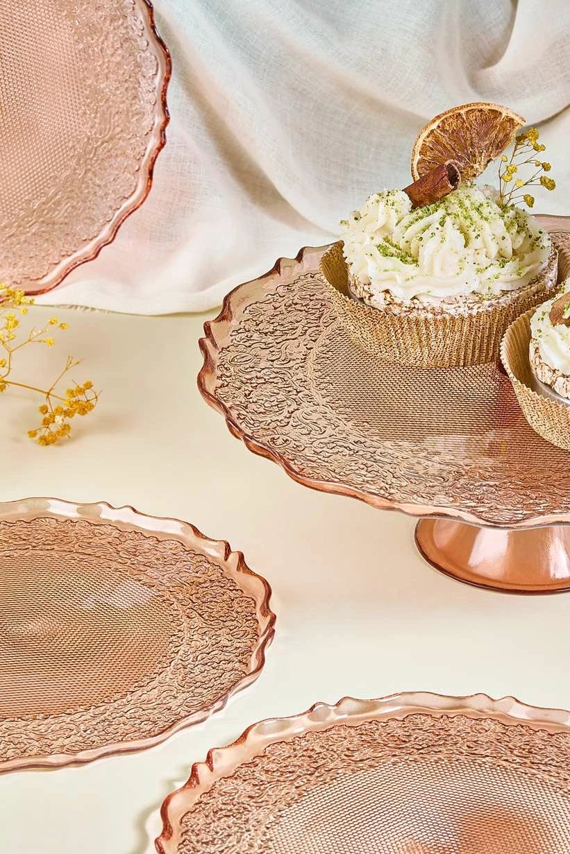 Set pjatash ëmbëlsirash (7 copë), Hermia Concept, Goblen7, ngjyrë bakri