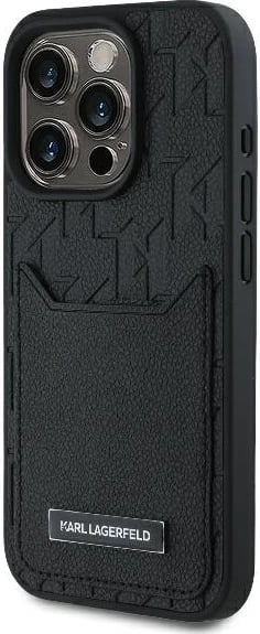 Mbështjellës Karl Lagerfeld Cardslots Monogram për iPhone 16 Pro Max, i zi