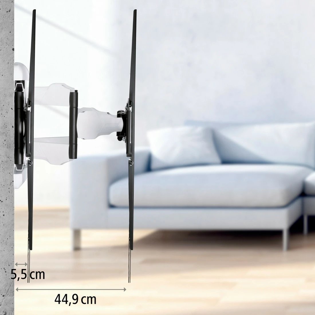 Mbajtës muri TV LCD/LED, Hama 220838, Fullmotion XL, VESA 800x600, 46-90", kapacitet 75 kg, i zi