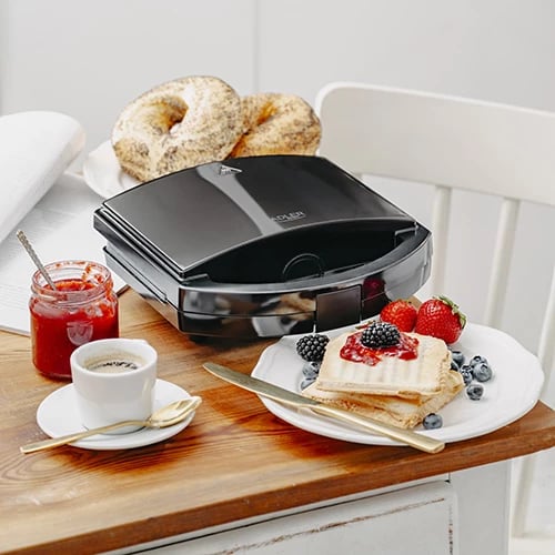 Grill elektrik, Adler AD 3068, 750W (1000W max), pllakë 22 x 12.5 cm, pllaka jo-ngjitëse, e zezë