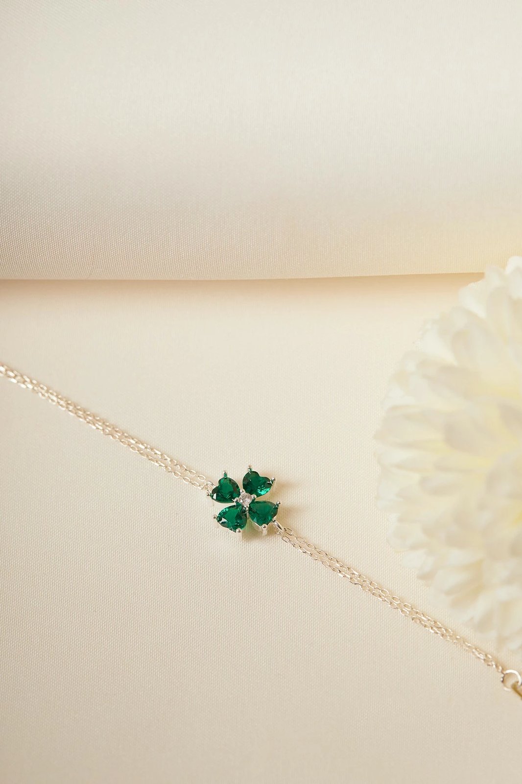 Byzylyk argjendi Elika, ngjyrë e gjelbër, ELKAB92212