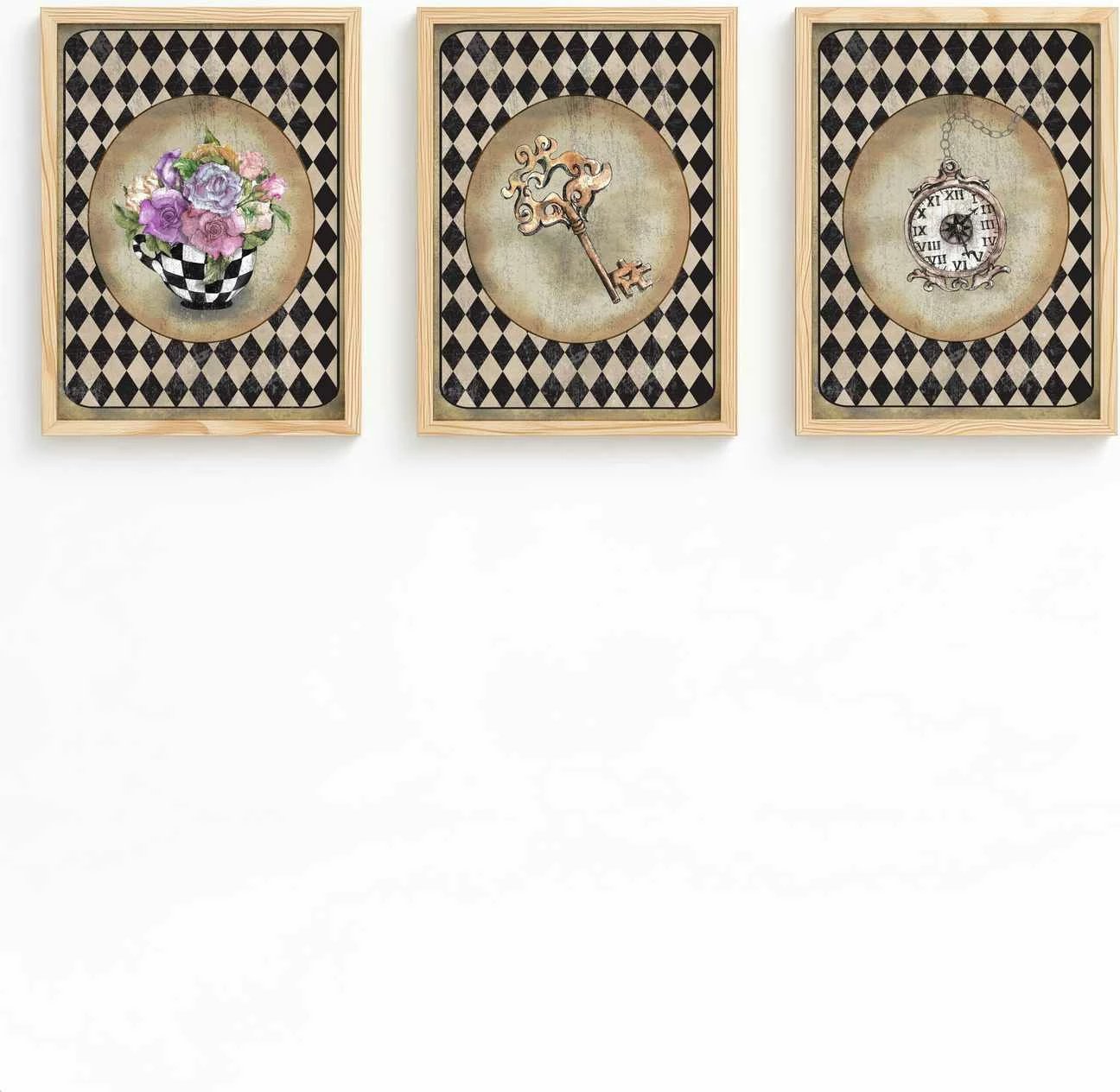 Pikturë dekorative me kornizë MDF (3 copë), Wallity, Huhu532, 20x30cm