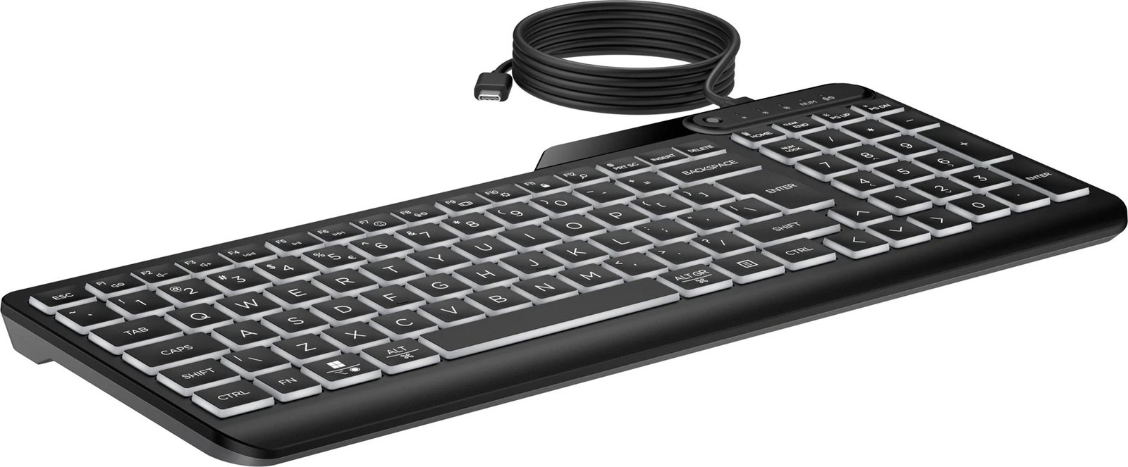Tastierë HP 400 me drita, me kabllo, e zezë Tastierë HP 400 me drita, me kabllo, e zezë