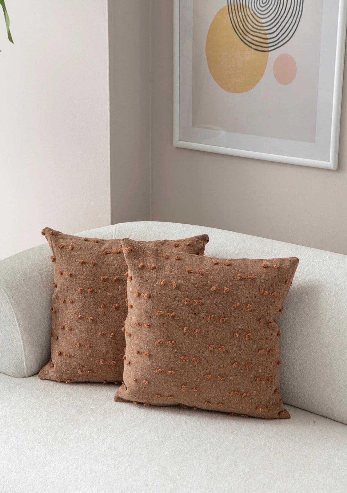 Set mbulesash jastëku (2 copë), Evila Originals, Tuffet, ngjyrë kafe, v6