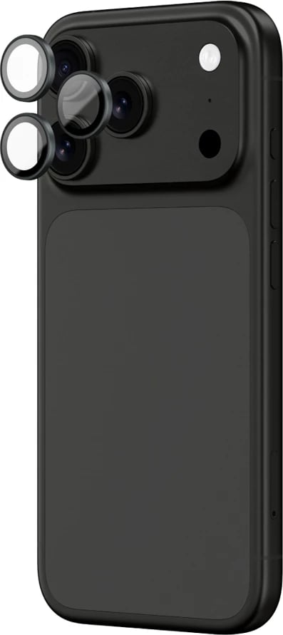 Mbrojtës xhami për kamerë AmazingThing Lens Glass për iPhone 17 Pro / Pro Max, kornizë alumini gri