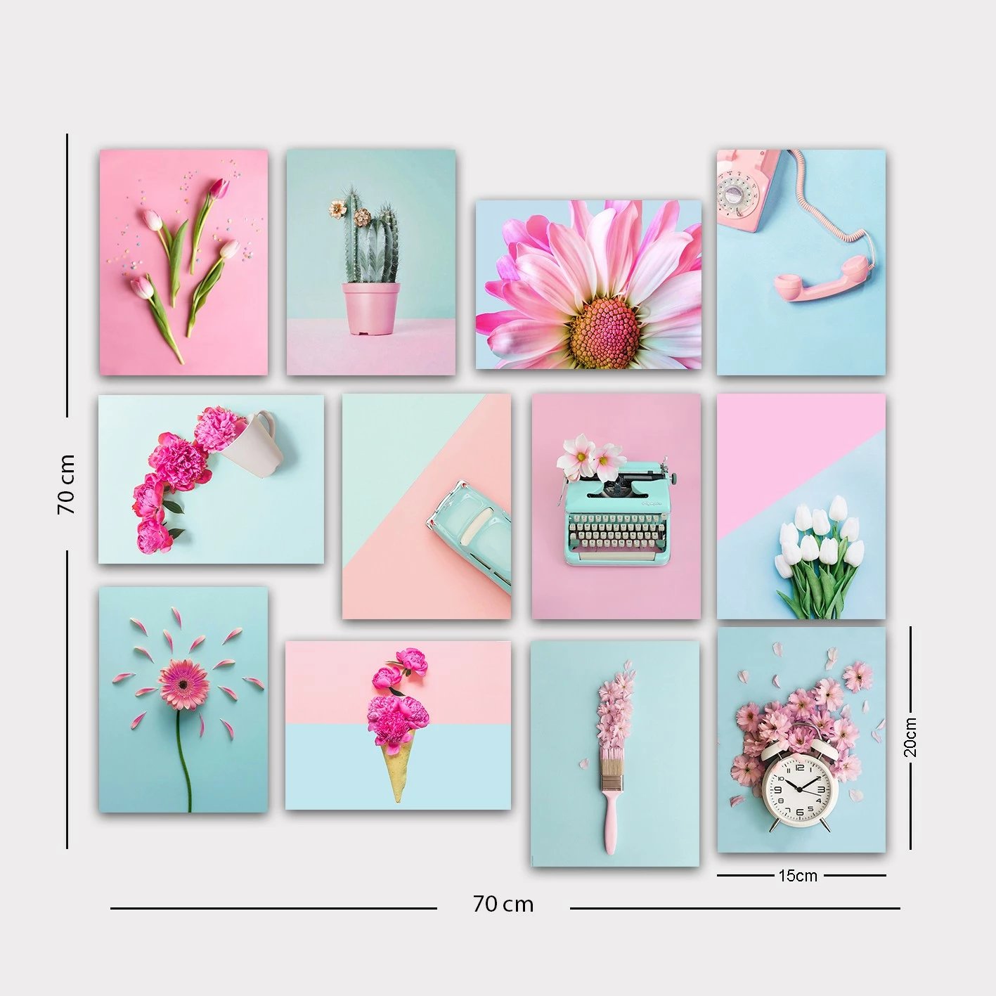 Piktura dekorative MDF (12 copë), Wallity, 12MDF32YS