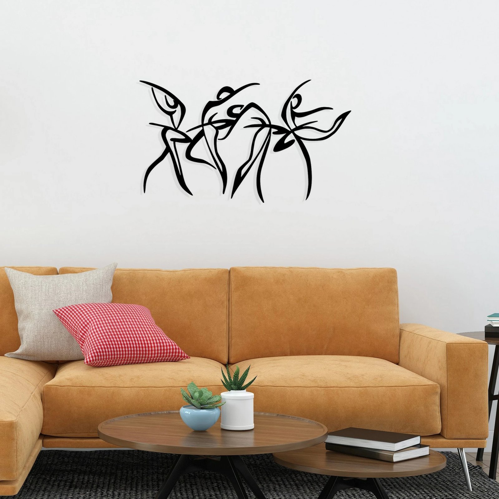 Aksesor dekorativ metalik për mur, Wallity Felicita S, ngjyrë e zezë, 66x38cm