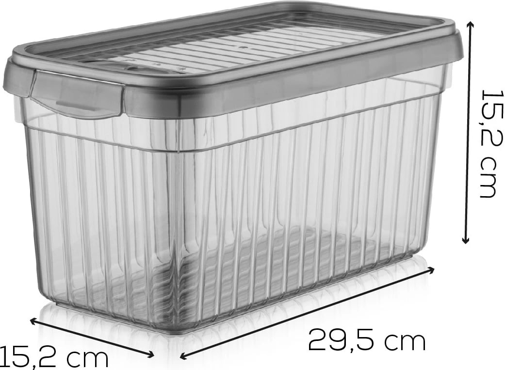 Set kuti plastike për organizim (3 copë), ngjyrë antracit, BNM-7994