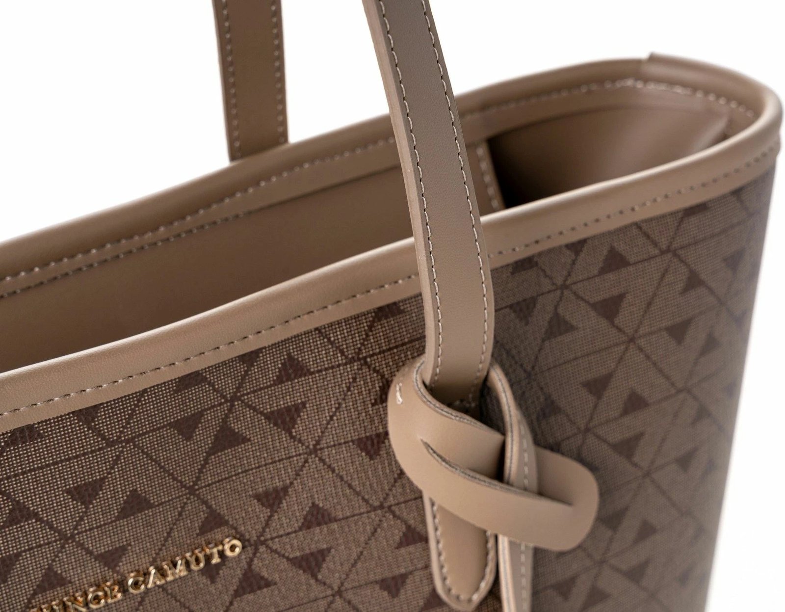 Çantë tote, ngjyrë kafe, Vince Camuto Taormina, monogram