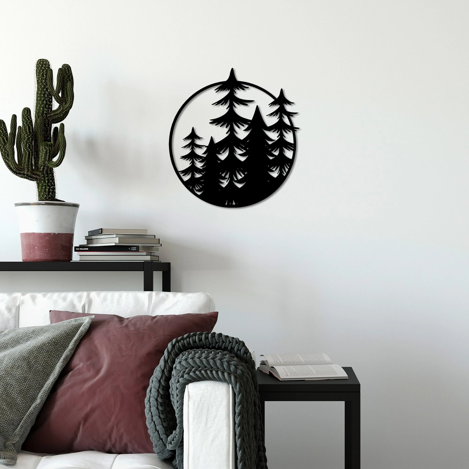 Aksesor dekorativ metalik për mur, Wallity, pemë, madhësia M