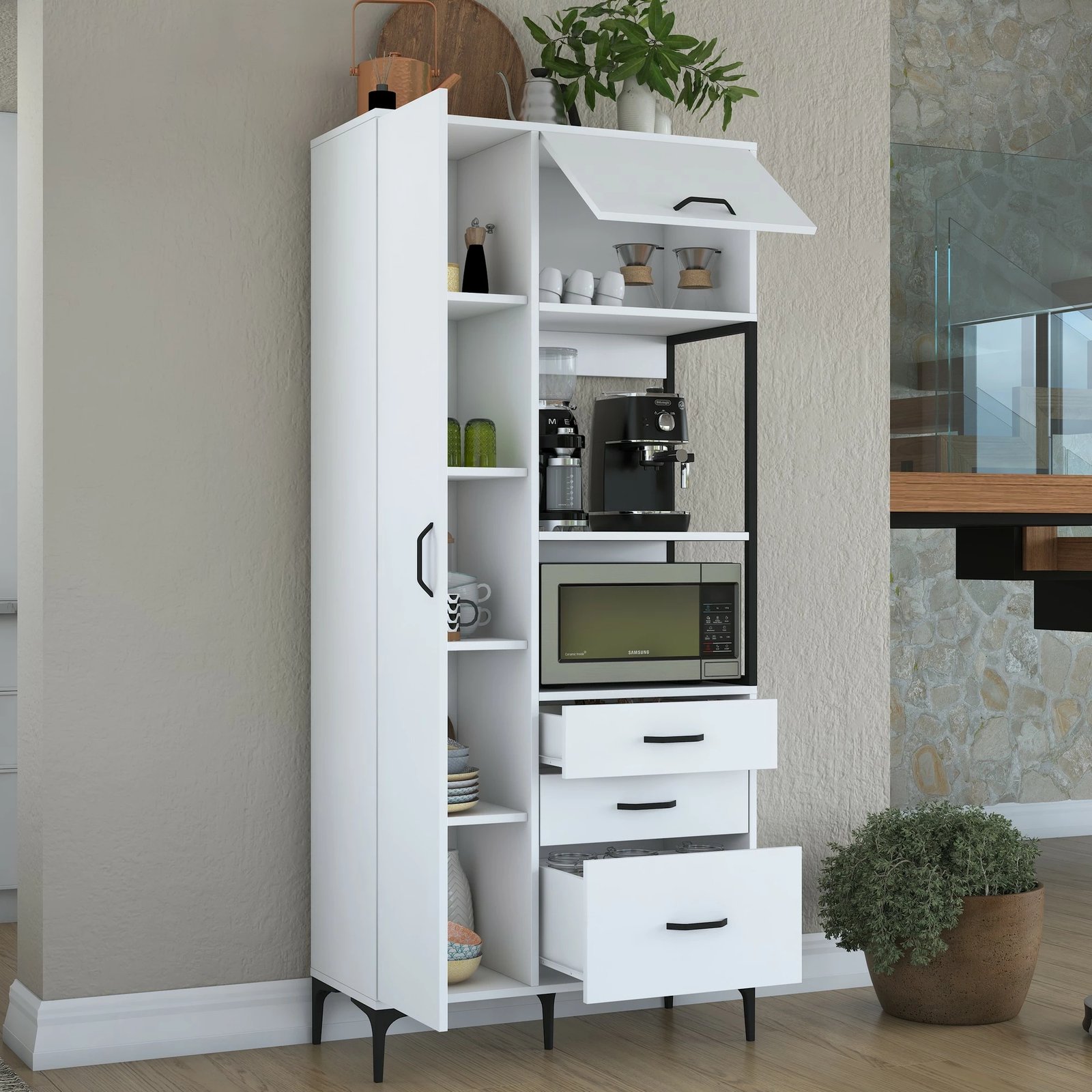 Dollap shumëpërdorimësh Hanah Home, JE112 - 2958, i bardhë