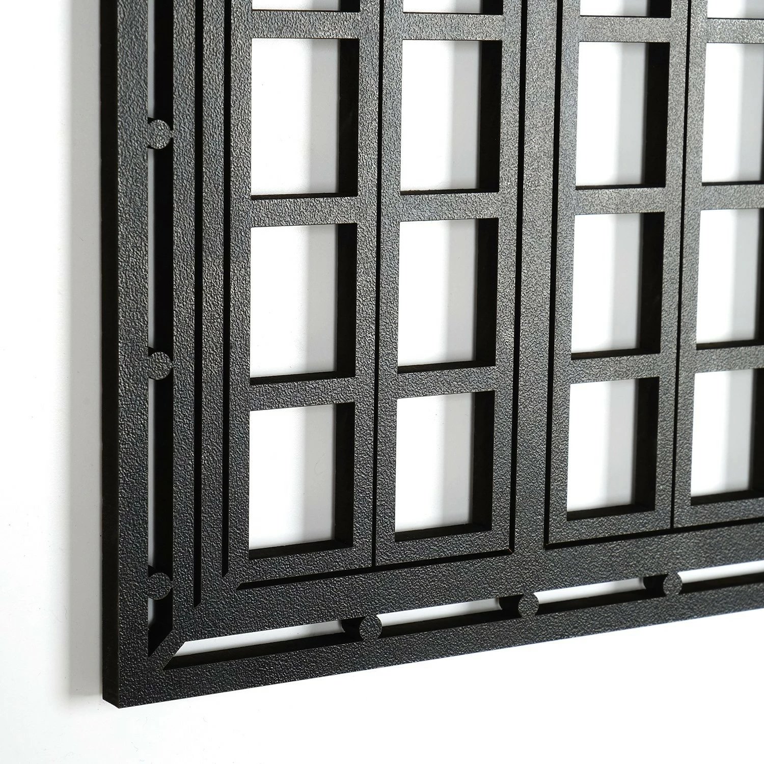 Aksesor dekorativ prej druri për mur, Wallity, CRY020, set prej 3 copësh, ngjyrë e zezë