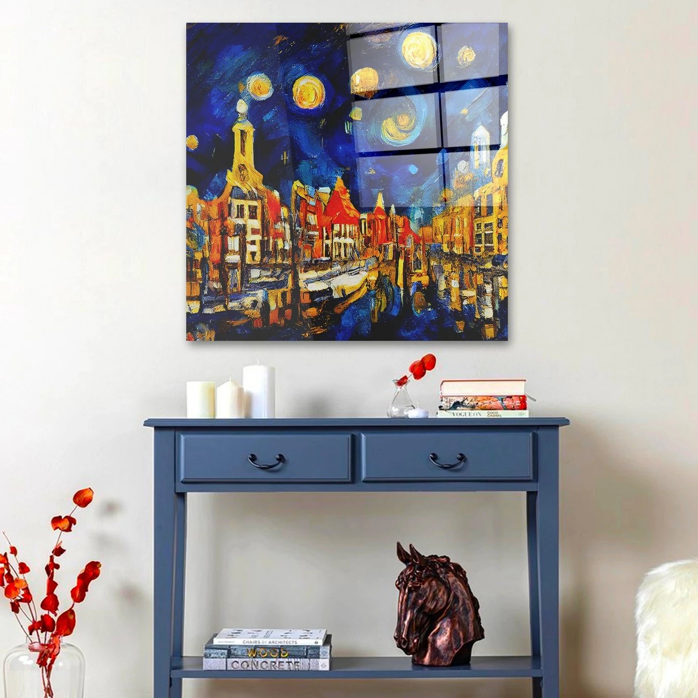 Pikturë dekorative prej xhami të temperuar, shumëngjyrëshe, CAM4088_7070, 70x70cm Pikturë dekorative prej xhami të temperuar, shumëngjyrëshe, CAM4088_7070, 70x70cm