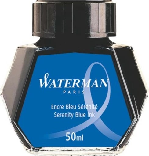 Shishe bojë Waterman S0110720, 50ml, bojë e kaltër, e zezë/transparente
