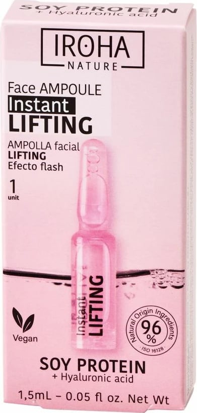 Ampulë për fytyrë për femra IROHA nature Instant Flash Lifting, 1.5ml