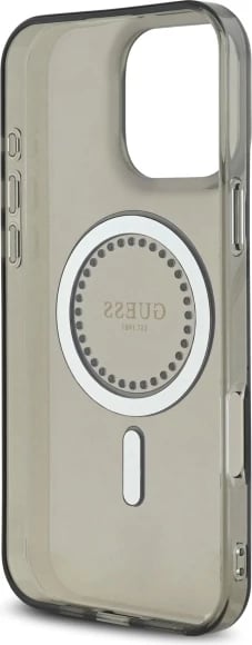 Mbështjellës Guess IML Rhinestones MagSafe për iPhone 16 Pro Max, Zi