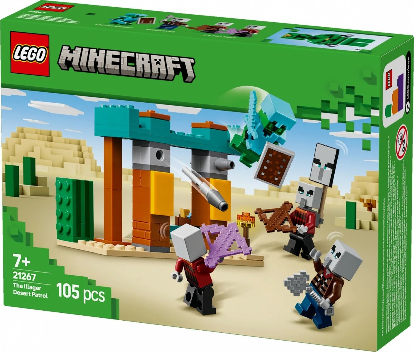 Set LEGO Minecraft Desert Raider Patrol 21267, 105 pjesë, për fëmijë, Plastikë