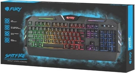 Tastierë për gaming Natec Fury Spitfire backlight NFU-0868, e zezë