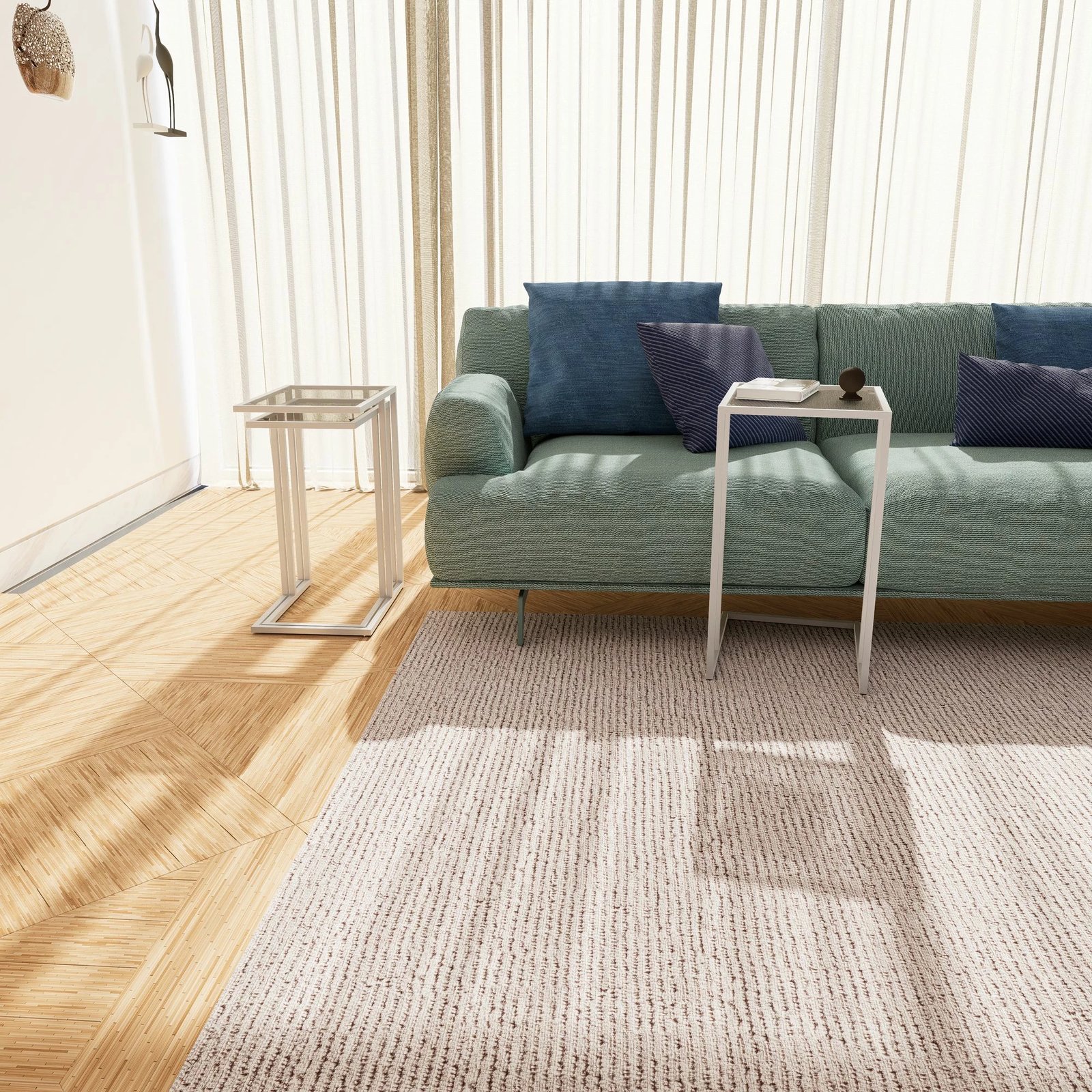 Set tavolinash të vendosshme, 3 copë, Hanah Home Ibiza C, e bardhë, fume