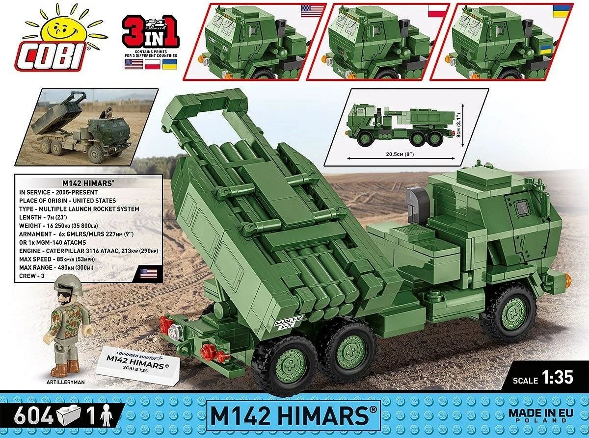 Set ndërtimi COBI M142 HIMARS, 621 copa, Jeshile